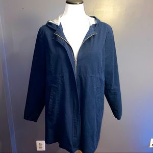 Gap Navy Blue Hooded Long Jacket